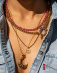 17" Natural Pink Sapphire Necklace with 14k spring ring clasp