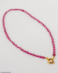 17" Natural Pink Sapphire Necklace with 14k spring ring clasp
