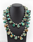 40" Fox Turquoise Navajo Pearls Necklace