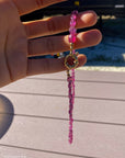 17" Natural Pink Sapphire Necklace with 14k spring ring clasp