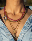 17" Natural Pink Sapphire Necklace with 14k spring ring clasp