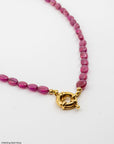 17" Natural Pink Sapphire Necklace with 14k spring ring clasp