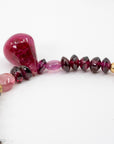 15.5" Red Garnet Ruby Pink Sapphire Beaded Necklace
