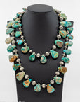 40" Fox Turquoise Navajo Pearls Necklace
