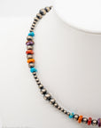 14" Multi-Colored Turquoise Spiny Oyster Navajo Pearls Choker