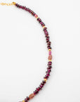 15.5" Red Garnet Ruby Pink Sapphire Beaded Necklace
