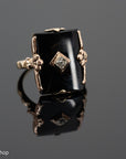 14k Rose Gold Onyx Ring