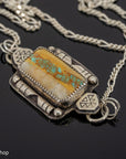 Sterling Silver Ribbon Turquoise Pendant