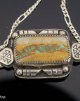 Sterling Silver Ribbon Turquoise Pendant
