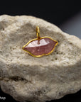 14k Pink Sapphire Lips Charm