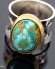 Sterling Silver Sonoran Gold Turquoise Ring