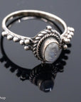 Sterling Silver Moonstone Beaded Ring