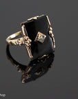 14k Rose Gold Onyx Ring