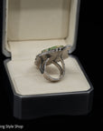 Sterling Silver Handmade Natural Turquoise Moonstone Ring US 6