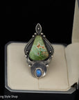 Sterling Silver Handmade Natural Turquoise Moonstone Ring US 6