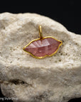 14k Pink Sapphire Lips Charm