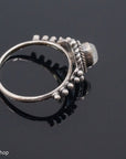 Sterling Silver Moonstone Beaded Ring
