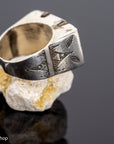 Sterling Silver Old Tuareg Ring With Ebony