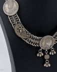 Vintage Sterling Silver Coin Necklace from India