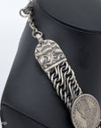 Vintage Sterling Silver Coin Necklace from India