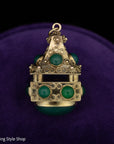 Vintage 18K Chrysoprase fob pendant, 750 Hallmarked