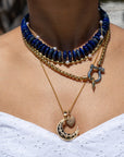 Natural Lapis Lazuli Choker Necklace with 14k clasp