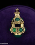 Vintage 18K Chrysoprase fob pendant, 750 Hallmarked