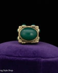 Vintage 18K Chrysoprase fob pendant, 750 Hallmarked