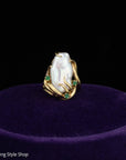18K Yellow Gold Freshwater Pearl Ring