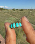 Antique 1913 18ct Gold Turquoise 5 Stone Ring | Edwardian Birmingham Hallmarked | H.W.L Maker