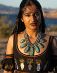 Ernest R Begay Candelaria Turquoise Necklace | 9mm Navajo Pearls | 286g Statement Necklace