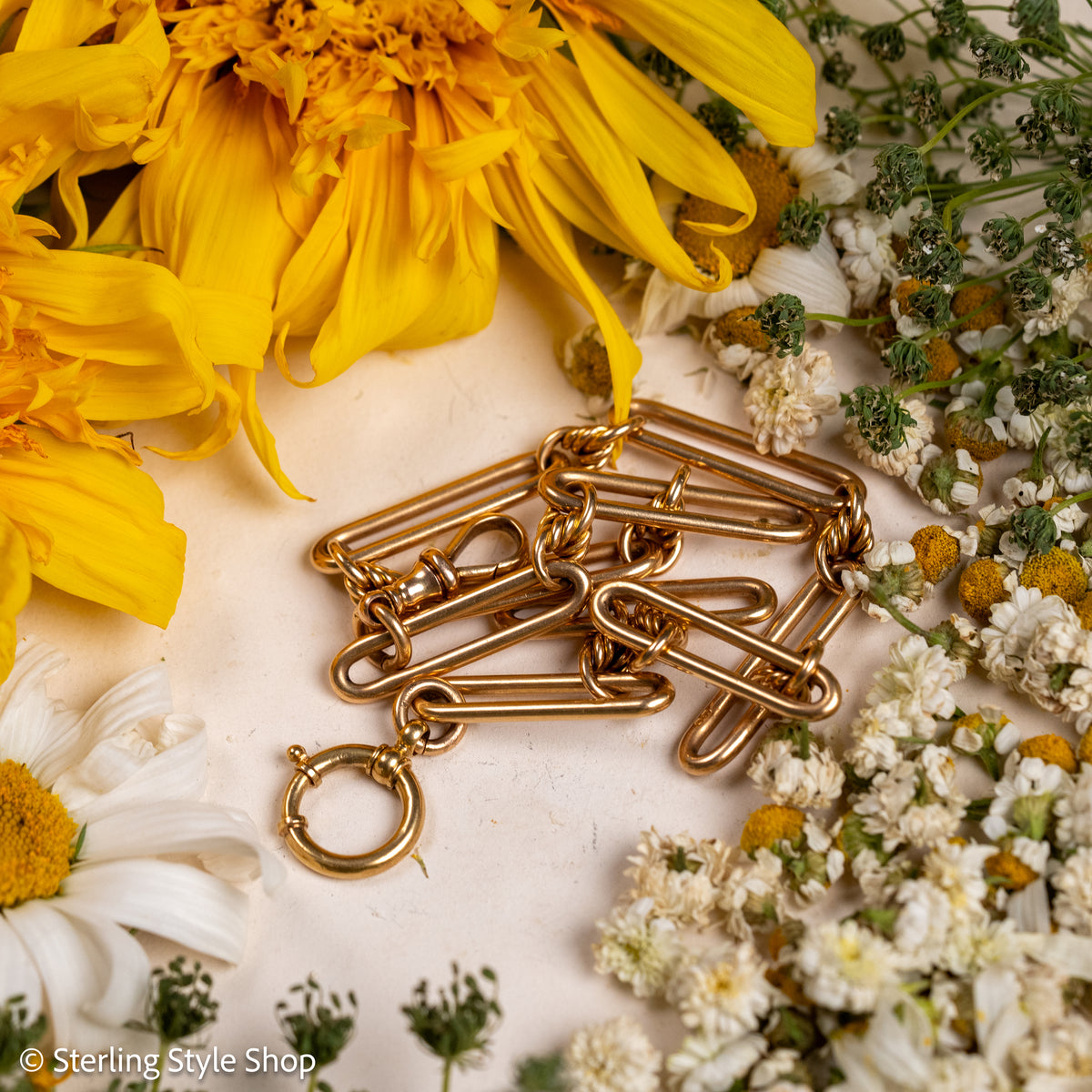 Antique 18k gold lovers knot necklace victorian birmingham 1884 trombone paperclip chain 58.11g