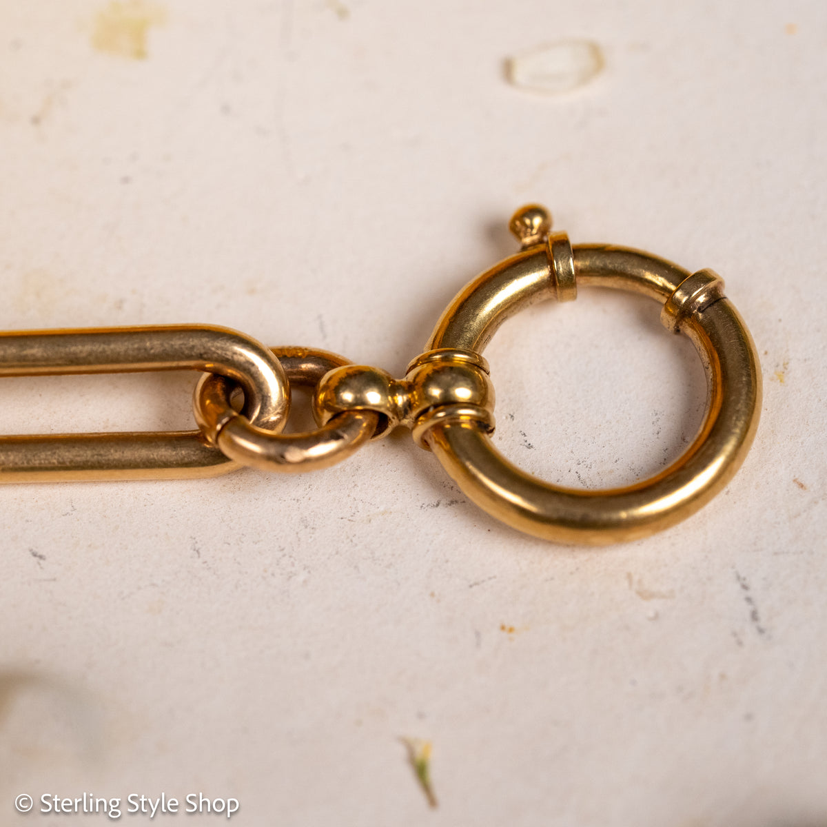 Antique 18k gold lovers knot necklace victorian birmingham 1884 trombone paperclip chain 58.11g