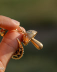 14K Gold and Diamond Studded Mushroom Pendant