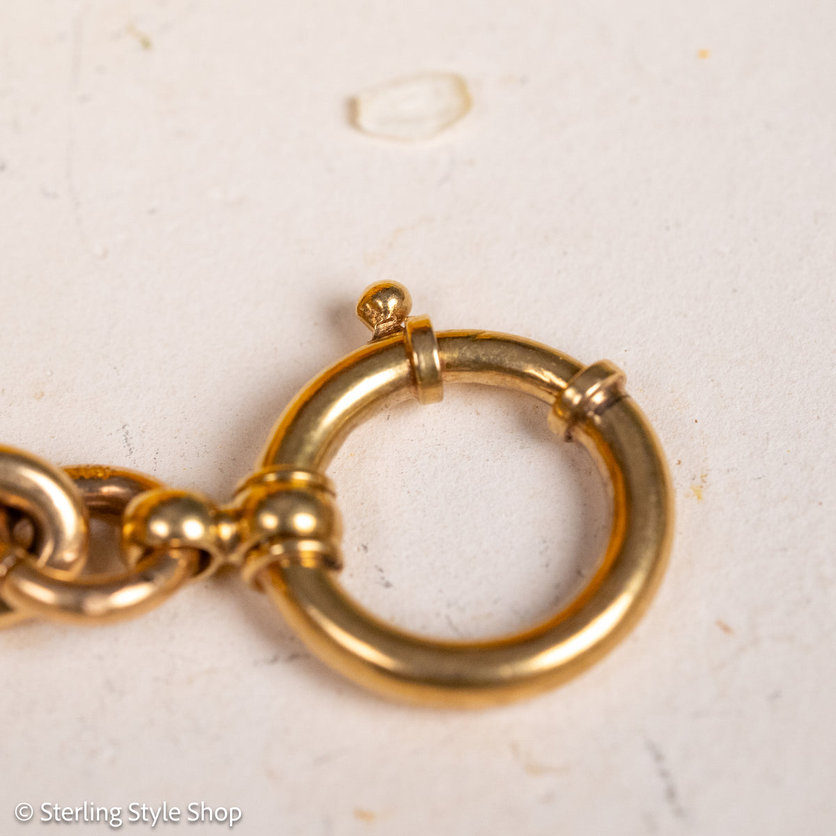 Antique 18k gold lovers knot necklace victorian birmingham 1884 trombone paperclip chain 58.11g