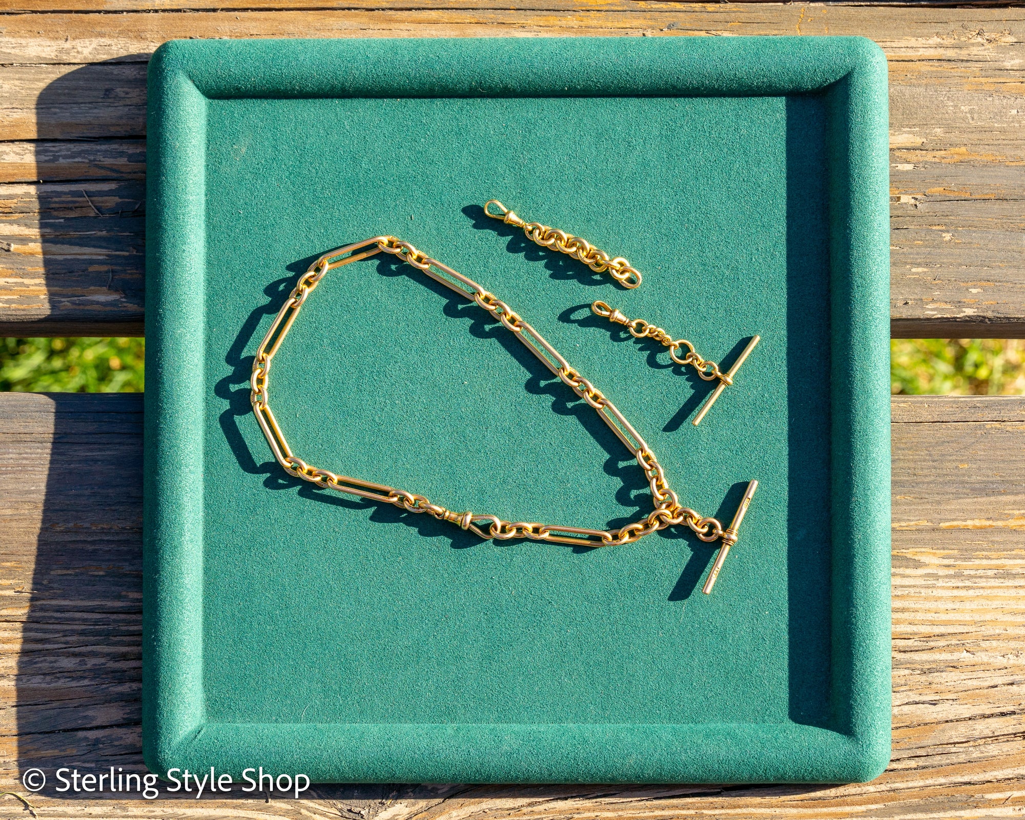 Solid 18K Gold Necklace Extender | Antique British Hallmarks | 2.25 Inch Chain with Dog Clip