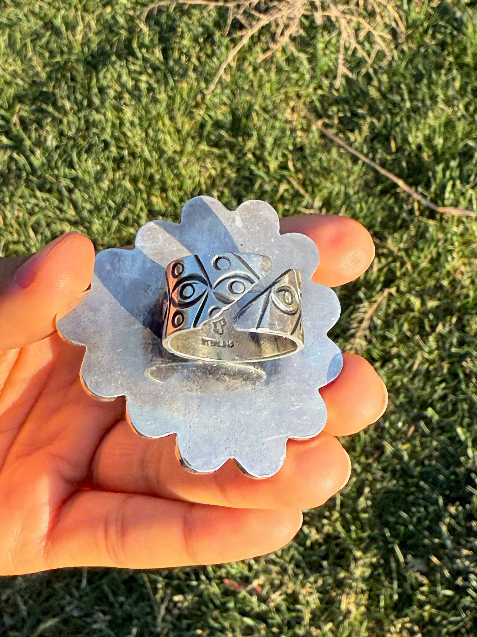 Massive Federico Jimenez Sterling Silver Ring • Kingman + Lone Mountain Turquoise • Adjustable Statement Ring • Signed &amp; Stamped