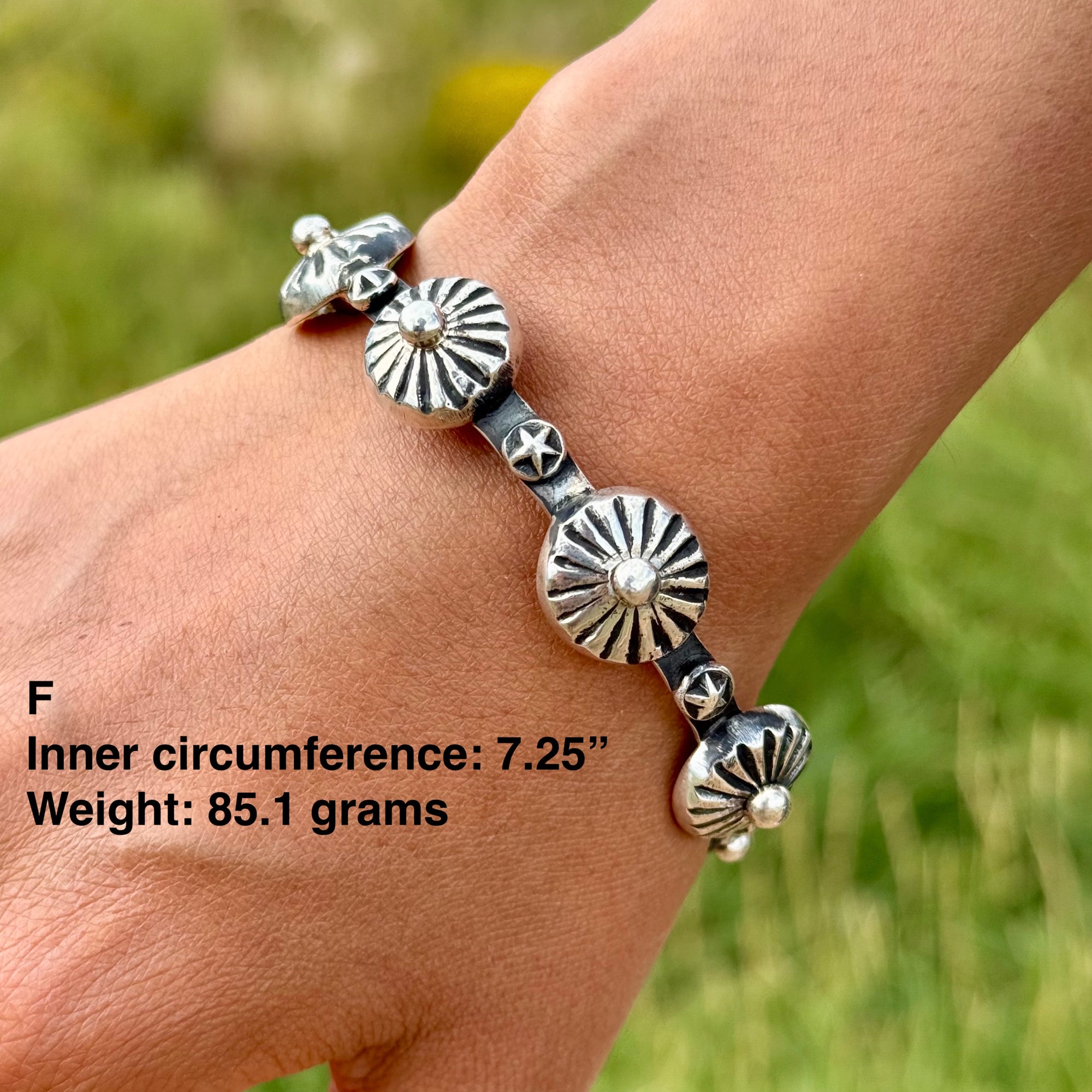 Chimney Butte Sterling Silver Ball, Beaded or Stamped Bangle Bracelet – Stackable Southwestern Jewelry - Oxidized