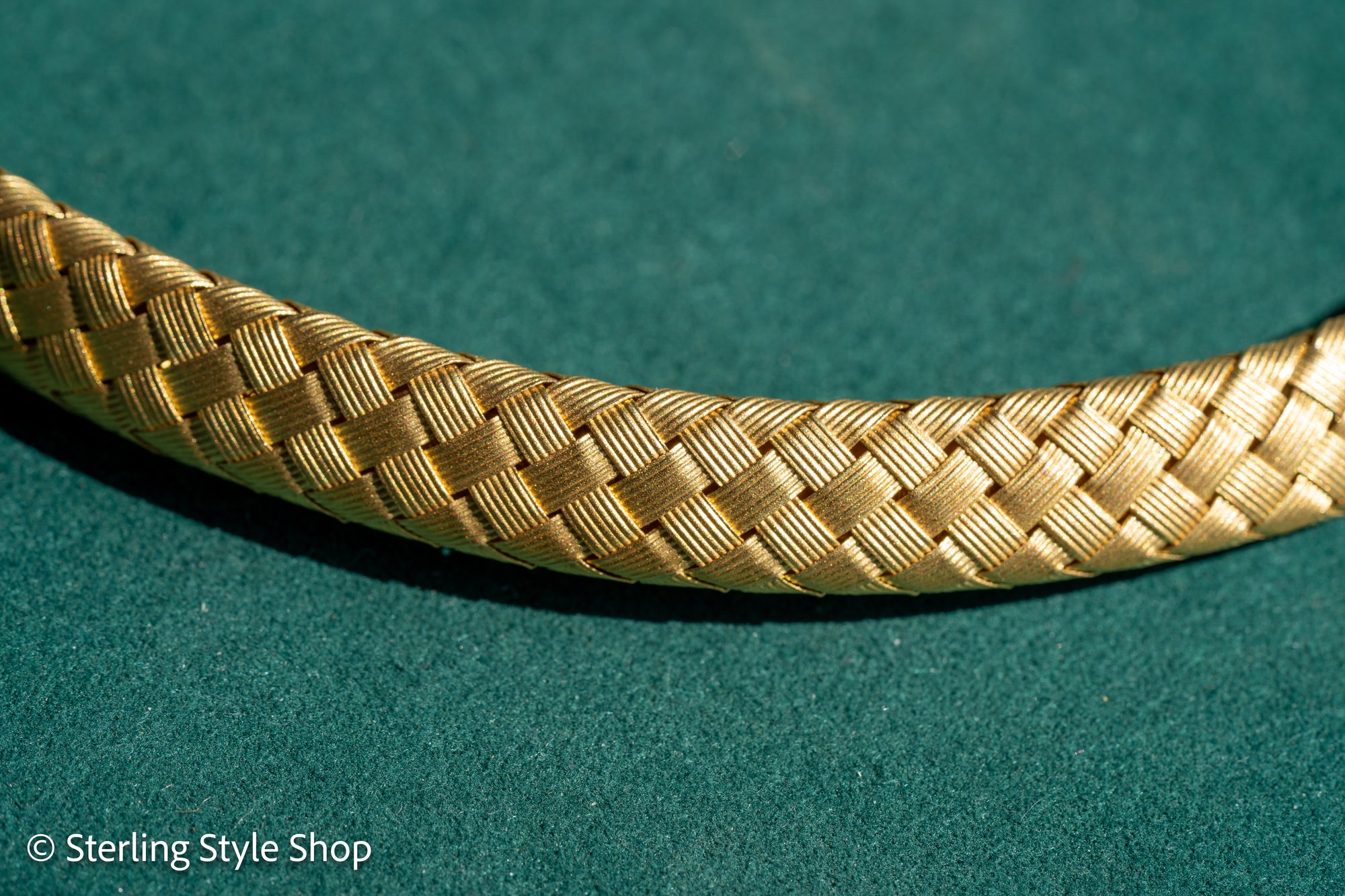 Vintage 18K Italian Gold Braided Collar Necklace – Wide, Hallmarked, 64.48g