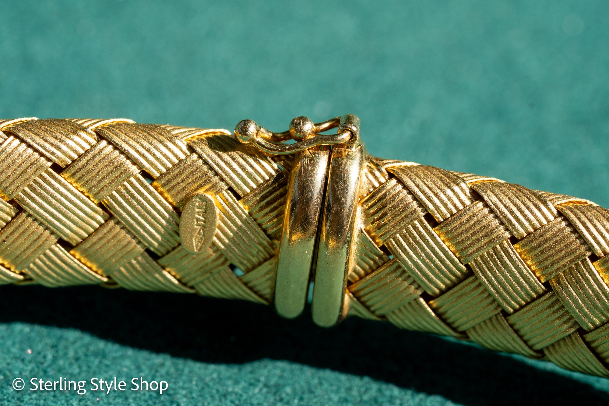 Vintage 18K Italian Gold Braided Collar Necklace – Wide, Hallmarked, 64.48g