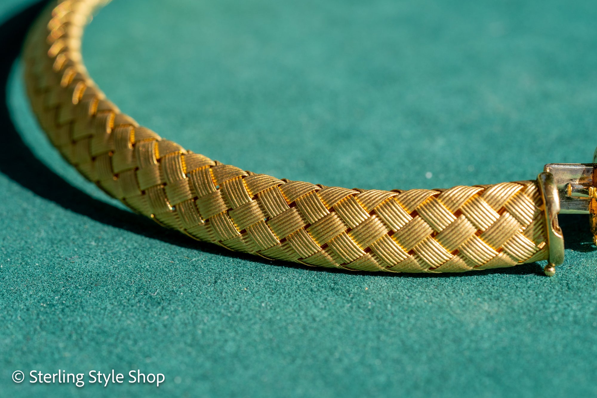 Vintage 18K Italian Gold Braided Collar Necklace – Wide, Hallmarked, 64.48g