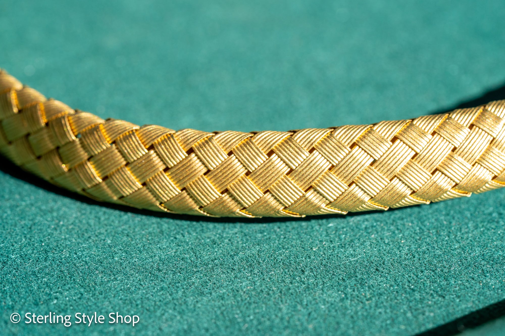 Vintage 18K Italian Gold Braided Collar Necklace – Wide, Hallmarked, 64.48g