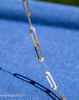 18K Gold Paperclip Chain Necklace – 16”+1.5” Extender, 5.3g, 750 Hallmarked
