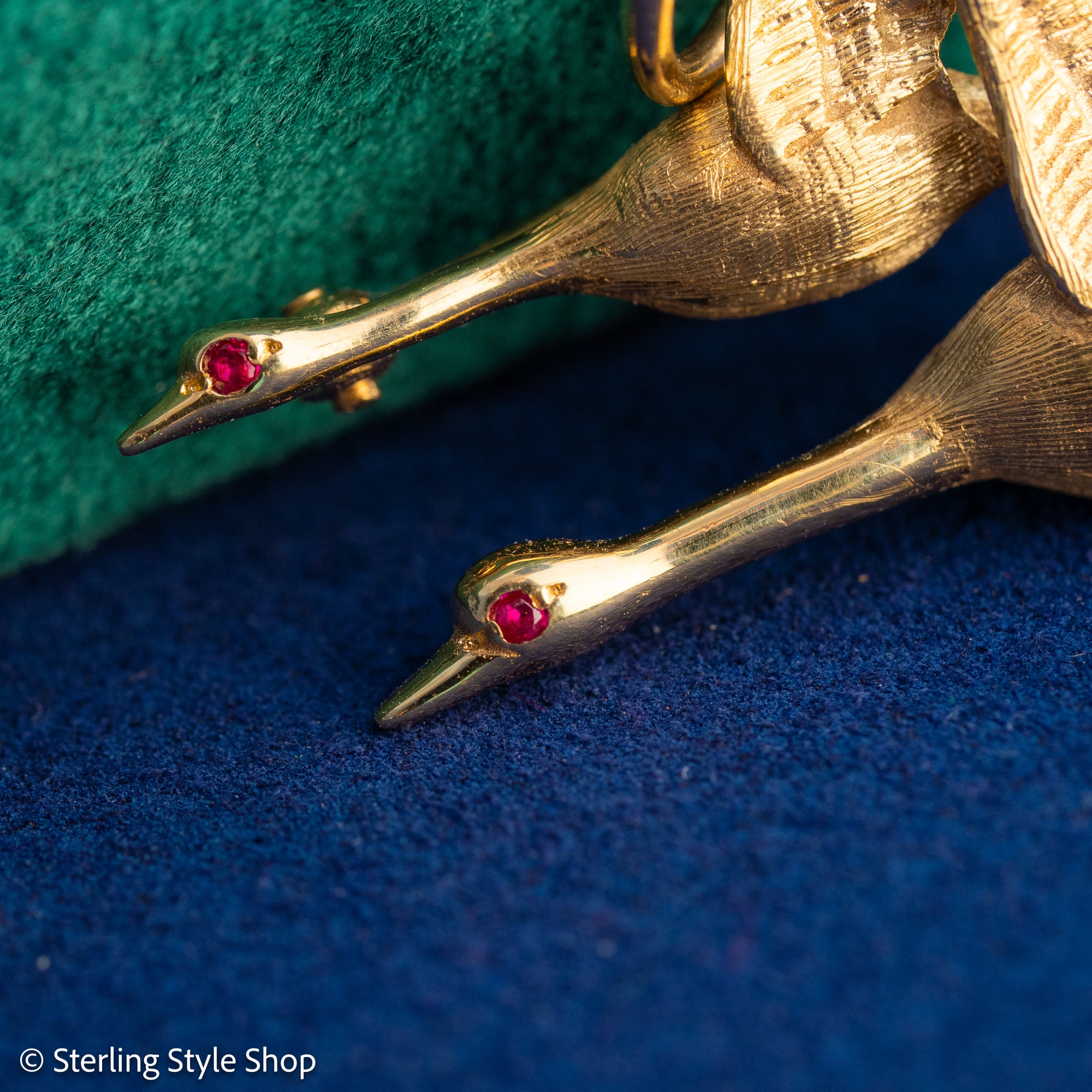 Vintage 14K Gold Flying Geese Brooch Pendant | Convertible Brooch Necklace