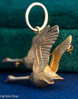 Vintage 14K Gold Flying Geese Brooch Pendant | Convertible Brooch Necklace