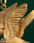 Vintage 14K Gold Flying Geese Brooch Pendant | Convertible Brooch Necklace