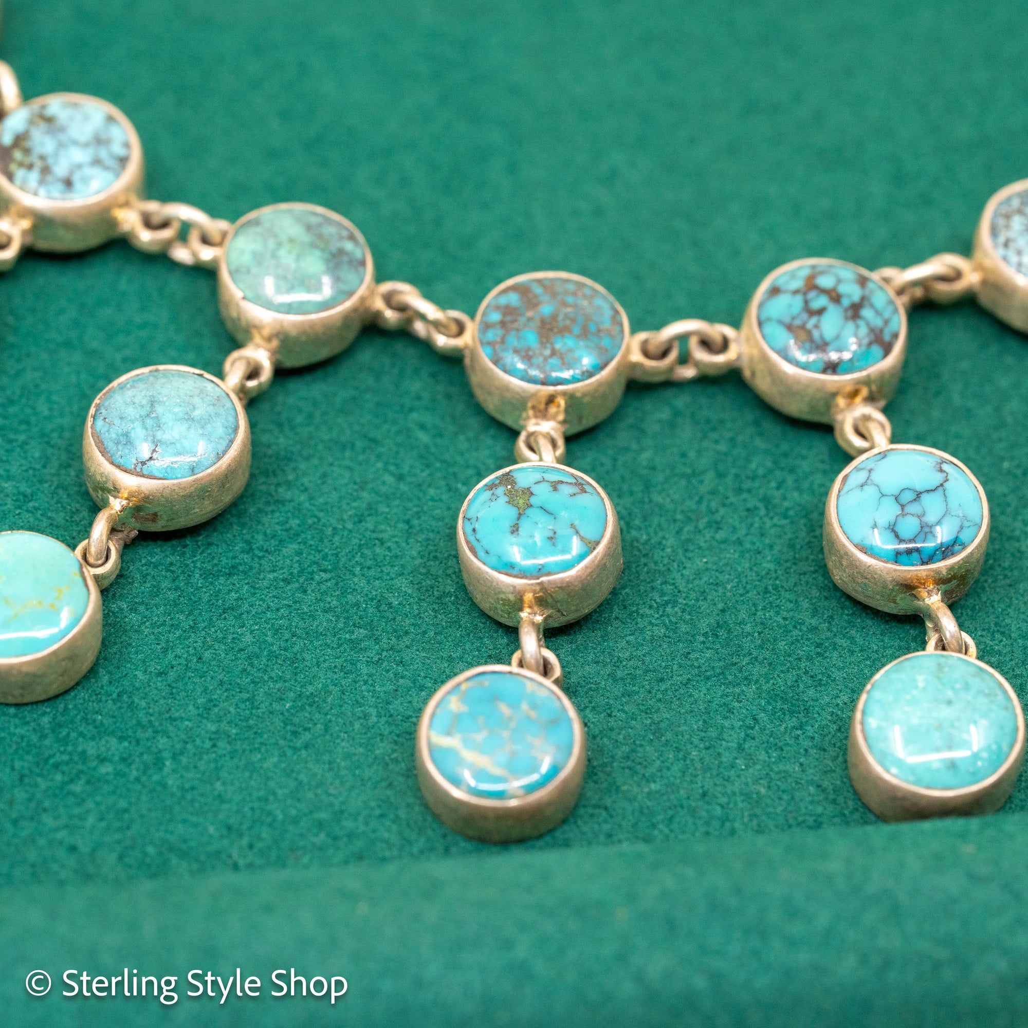 Federico Jimenez Turquoise Statement Necklace in Sterling Silver