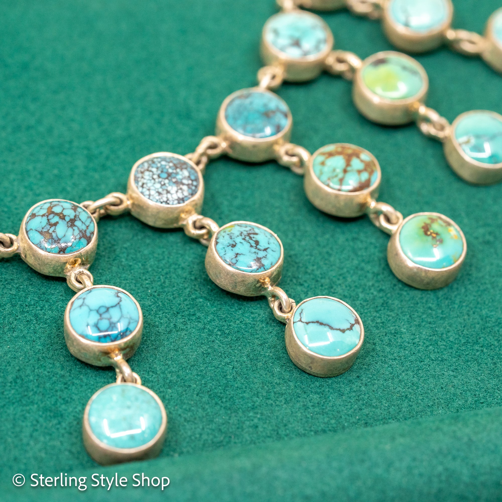 Federico Jimenez Turquoise Statement Necklace in Sterling Silver