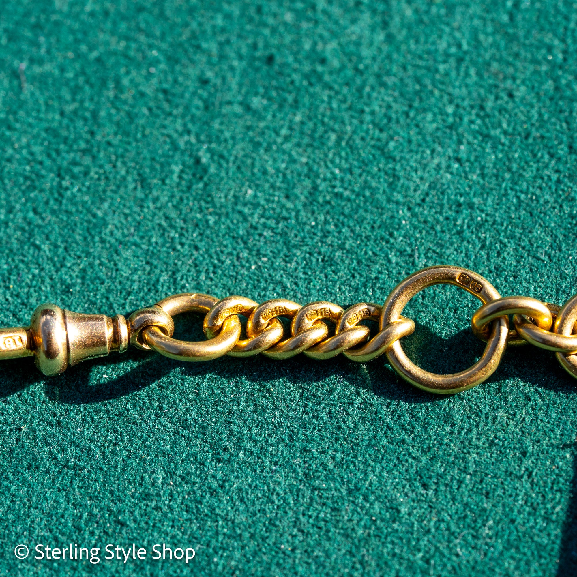 18K Gold Chain Extender with T-Bar &amp; Dog Clip – 6.4g, Stamped Links, 2” Extension