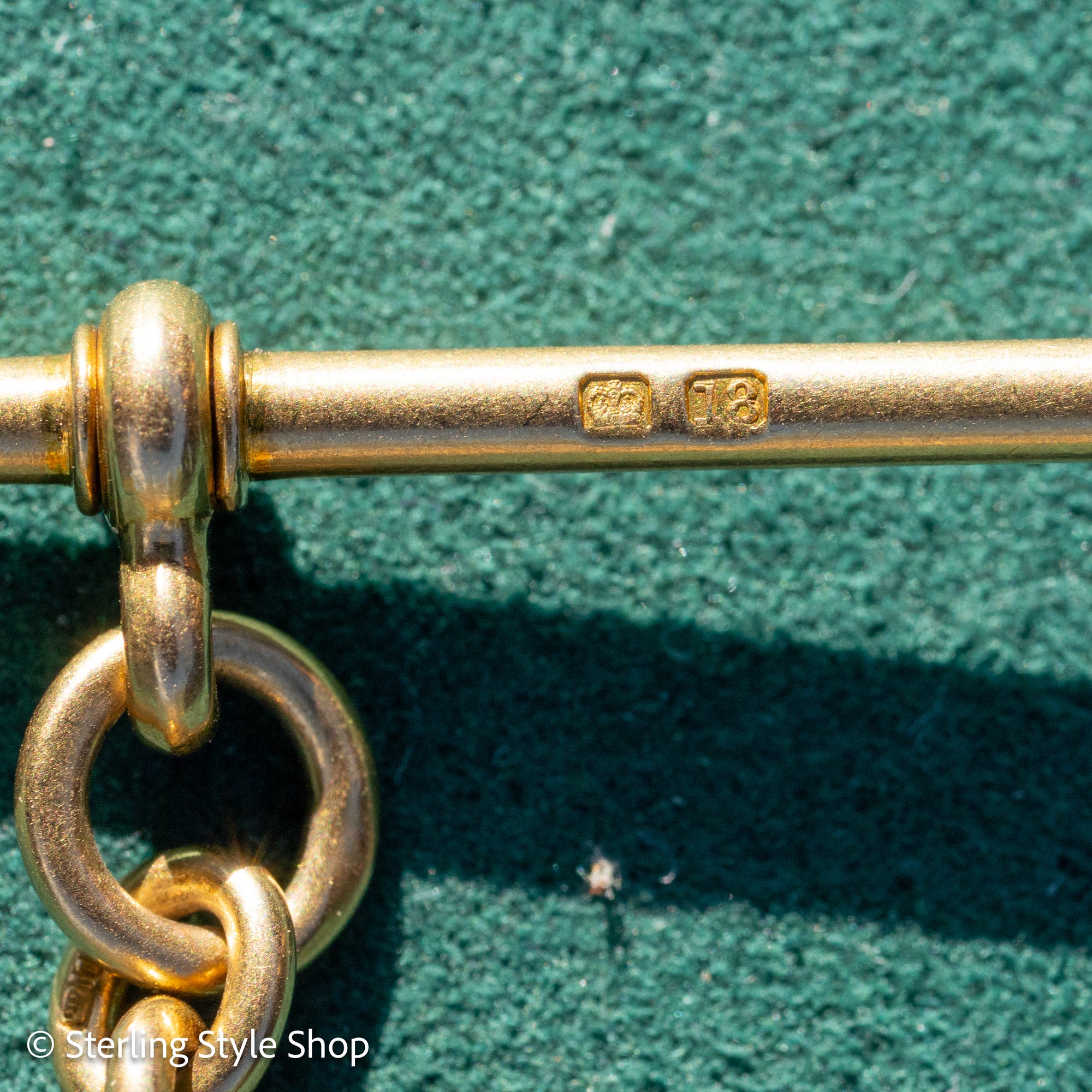 18K Gold Chain Extender with T-Bar &amp; Dog Clip – 6.4g, Stamped Links, 2” Extension